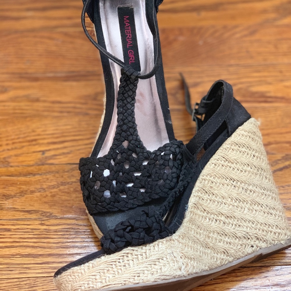 Material Girl Black Platform Espadrilles